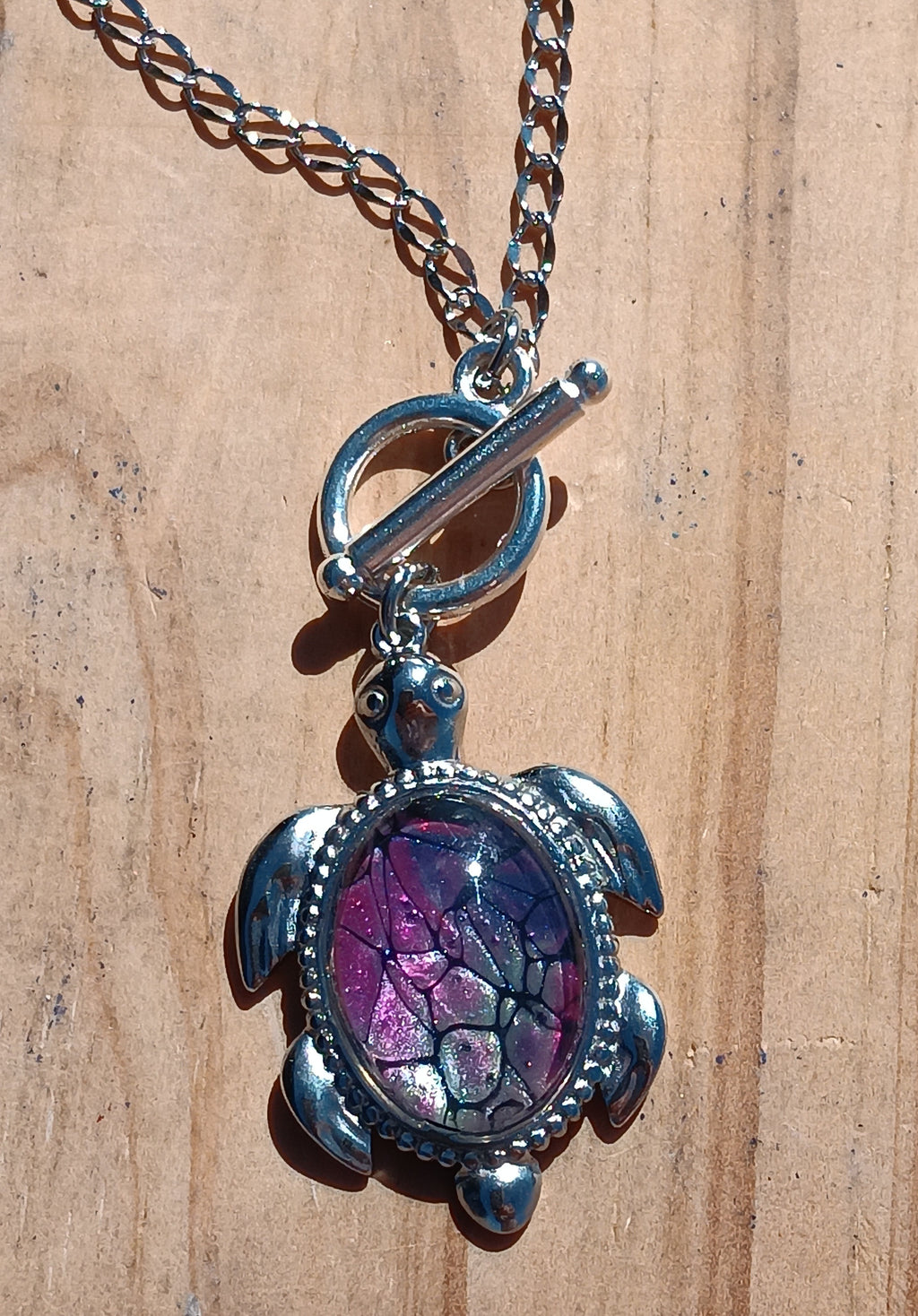 ST1012 Pink and Silver Turtle