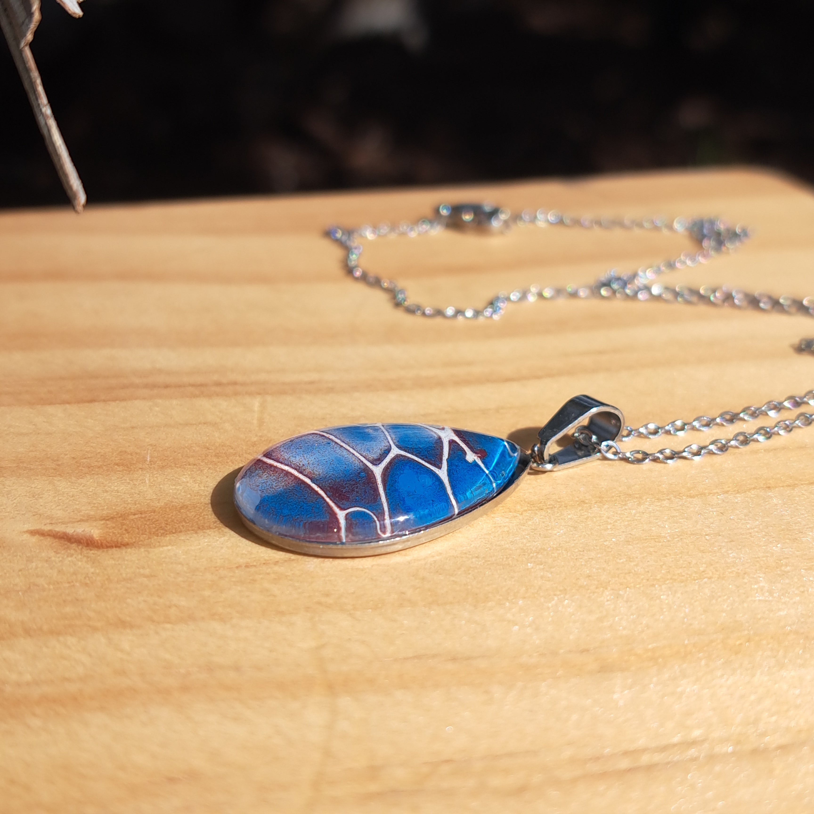 P1017 Turquoise and Magenta Teardrop Necklace