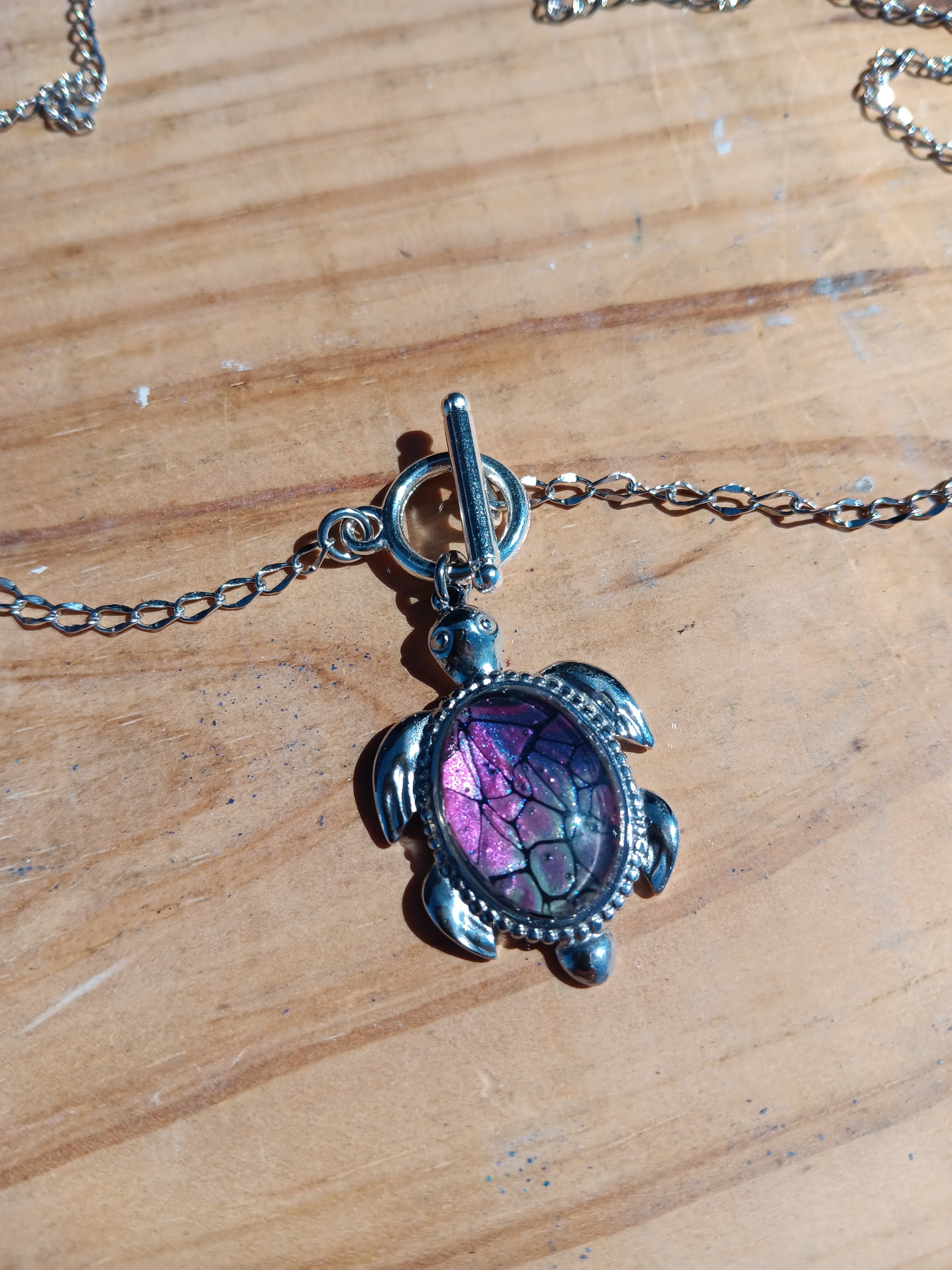 ST1012 Pink and Silver Turtle