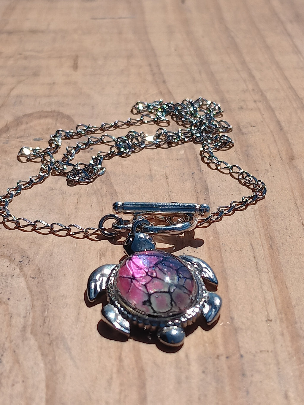 ST1012 Pink and Silver Turtle
